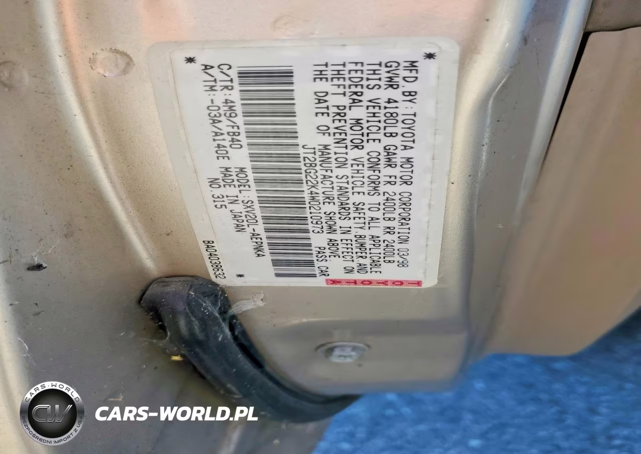 1998 Toyota Camry Le VIN:JT2BG22K4W0210973 - 12