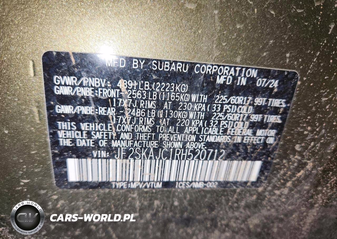 2024 Subaru Forester Wilderness VIN:JF2SKAJC1RH520712 - 13