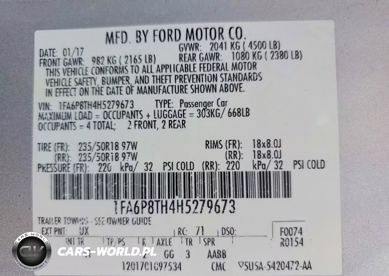 2017 Ford Mustang VIN:1FA6P8TH4H5279673 - 12