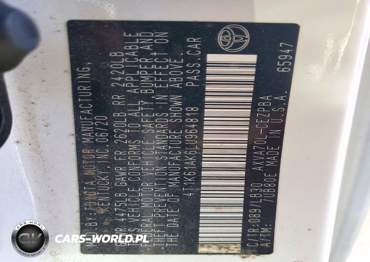 2020 Toyota Camry Xse VIN:4T1K61AK6LU964818 - 12
