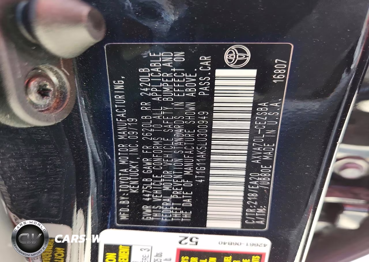 2020 Toyota Camry Se VIN:4T1G11AK5LU300949 - 12