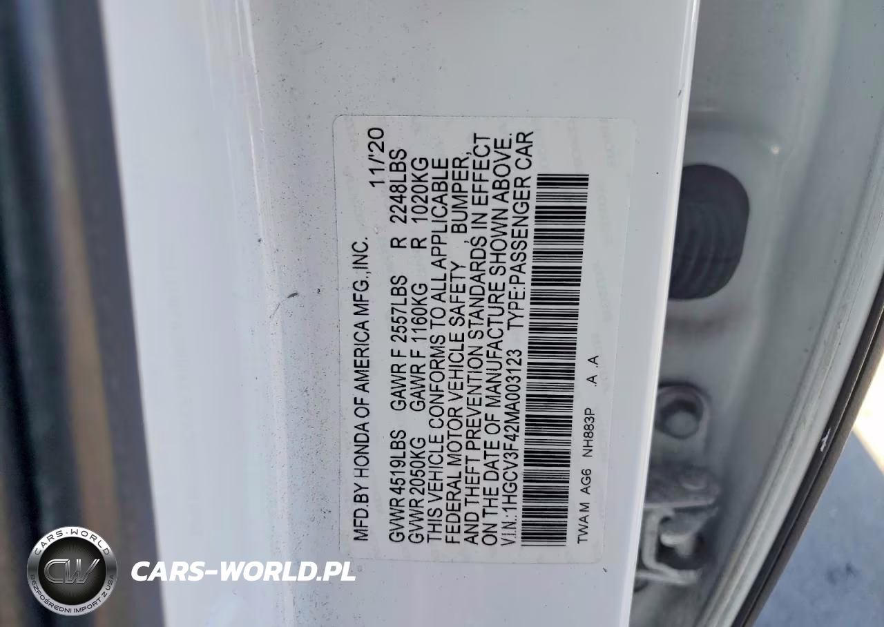 2021 Honda Accord Hybrid Ex VIN:1HGCV3F42MA003123 - 12