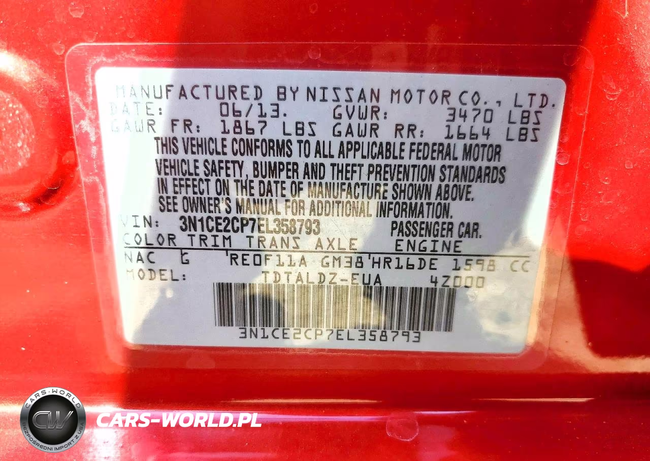 2014 Nissan Versa Note Sv VIN:3N1CE2CP7EL358793 - 12