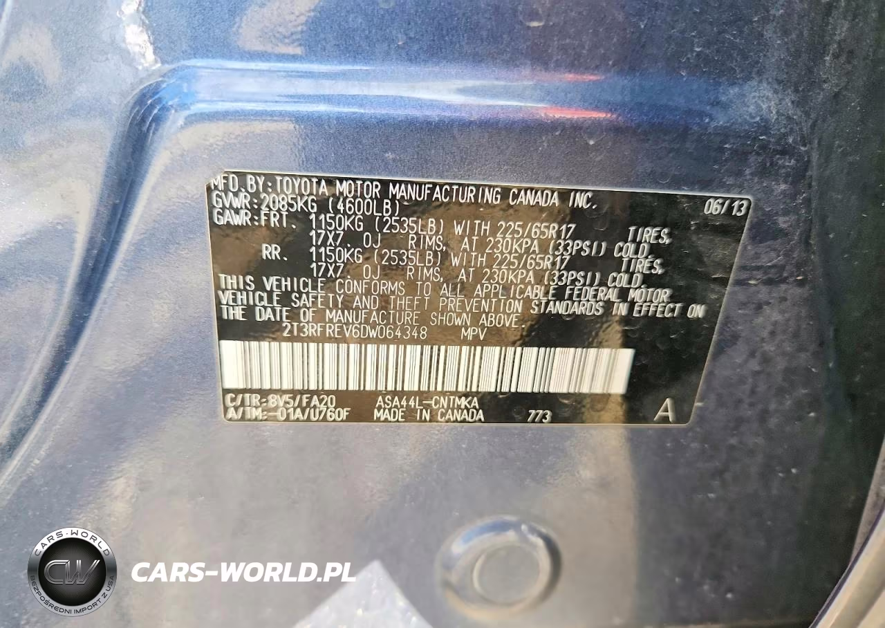 2013 Toyota Rav4 Xle VIN:2T3RFREV6DW064348 - 13