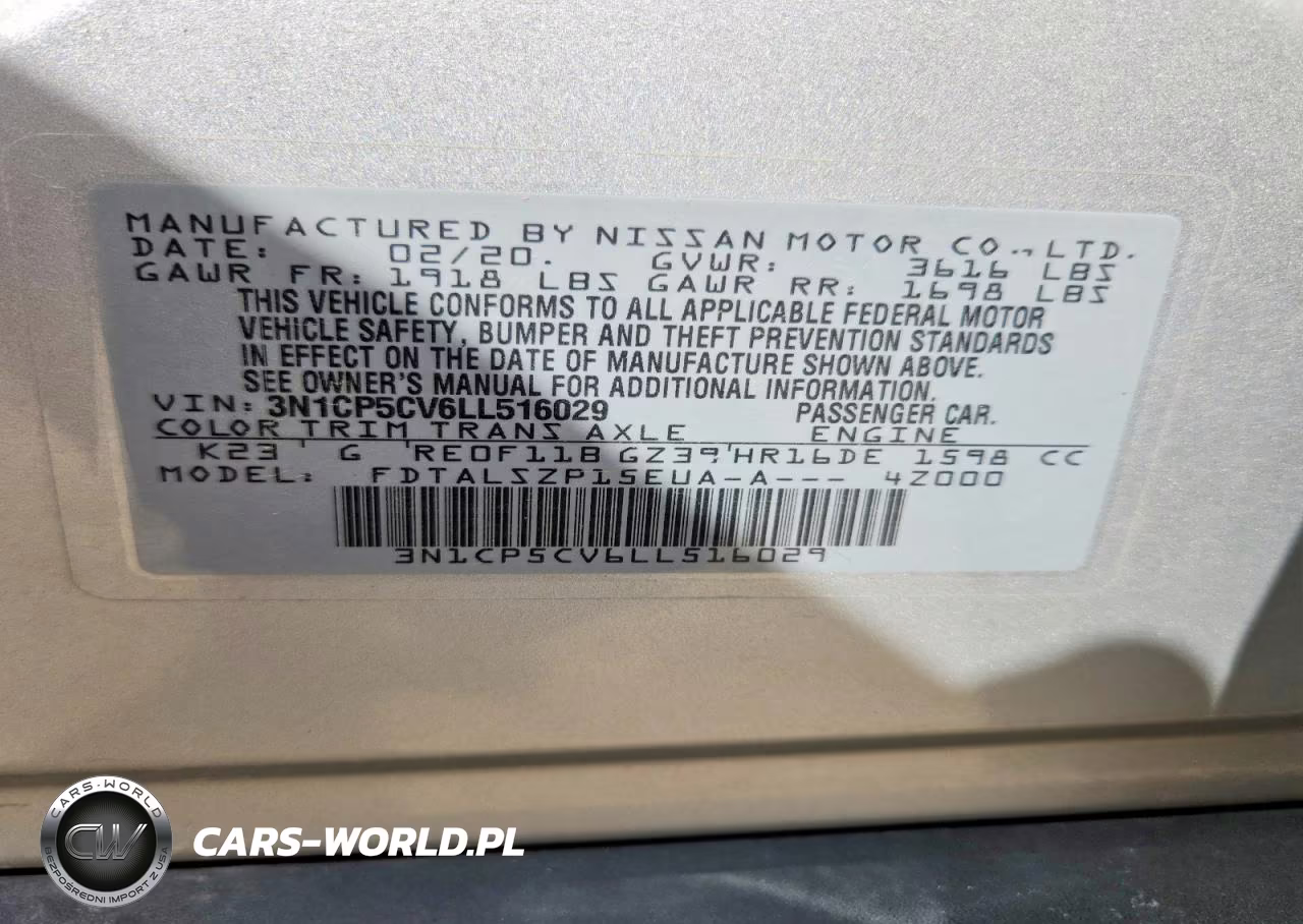 2020 Nissan Kicks Sv VIN:3N1CP5CV6LL516029 - 13