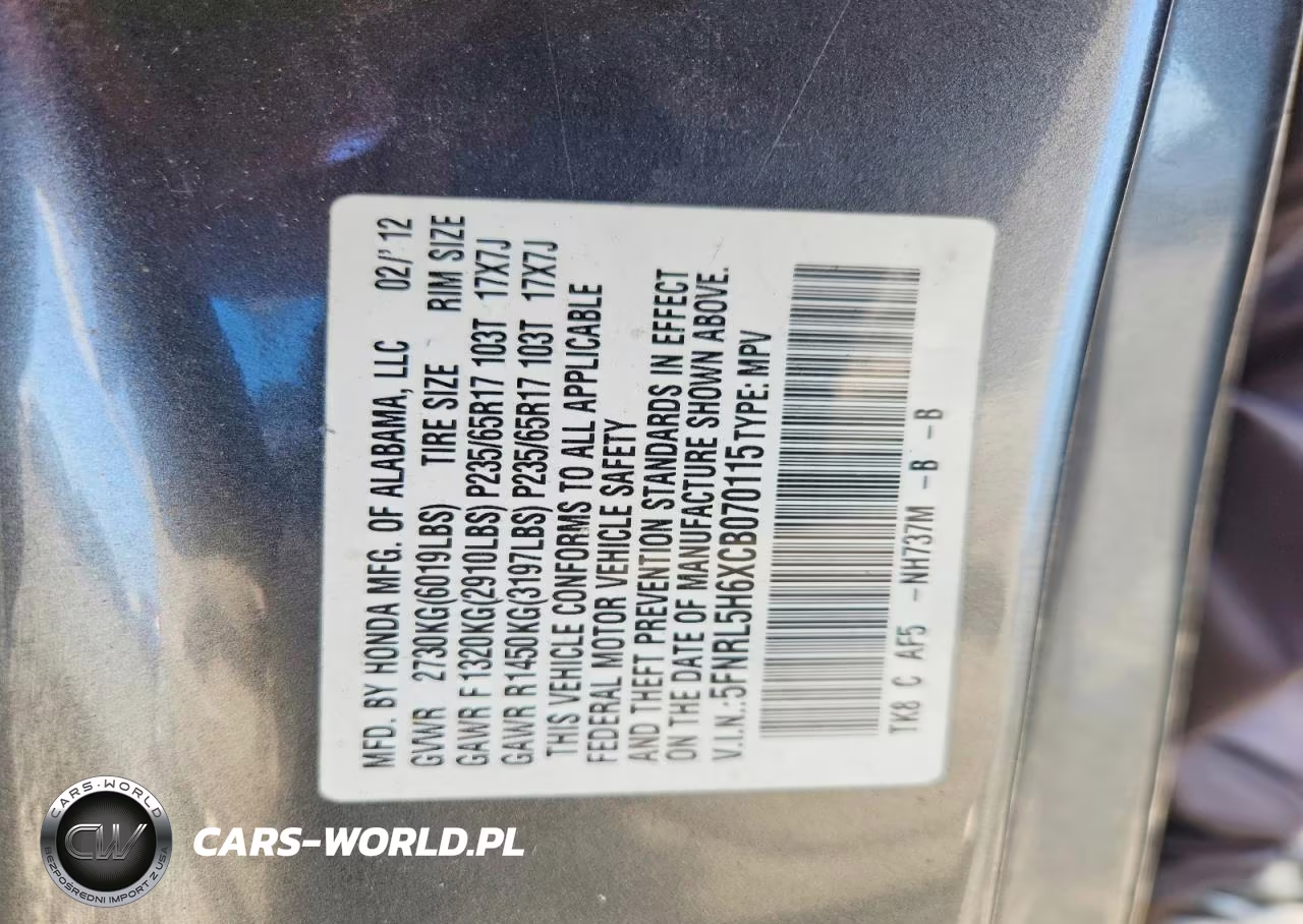 2012 Honda Odyssey Exl VIN:5FNRL5H6XCB070115 - 13