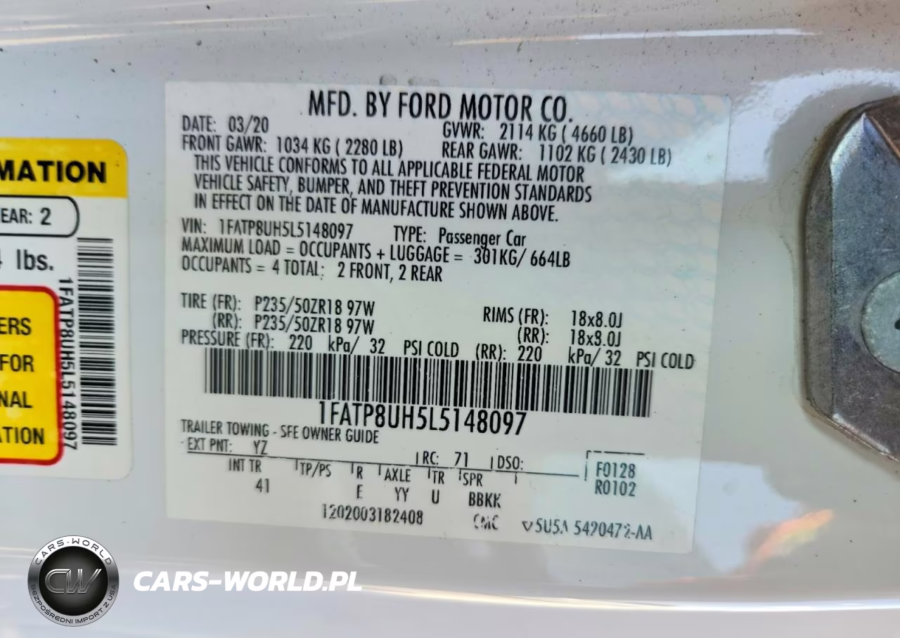2020 Ford Mustang VIN:1FATP8UH5L5148097 - 12