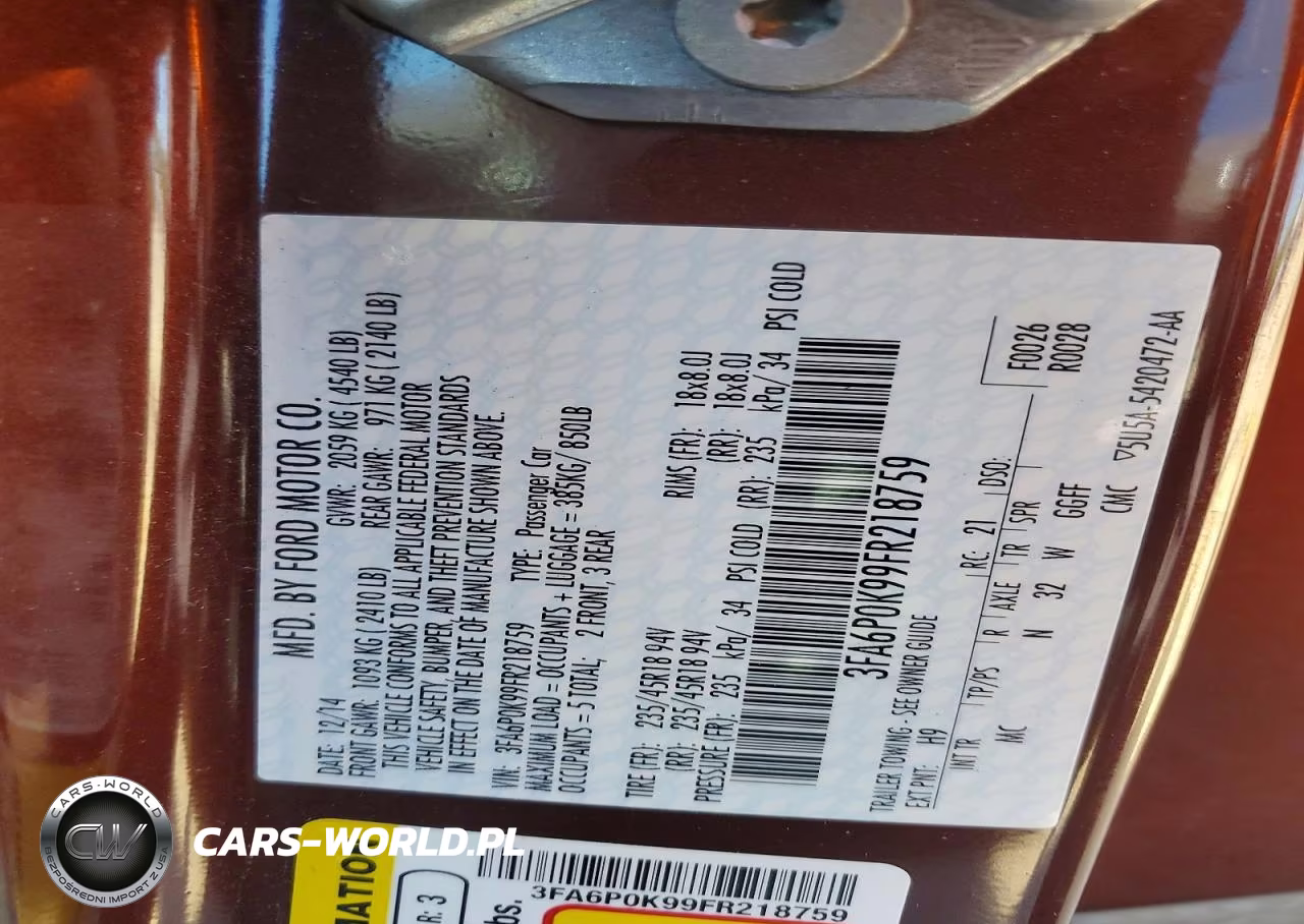 2015 Ford Fusion Titanium VIN:3FA6P0K99FR218759 - 12