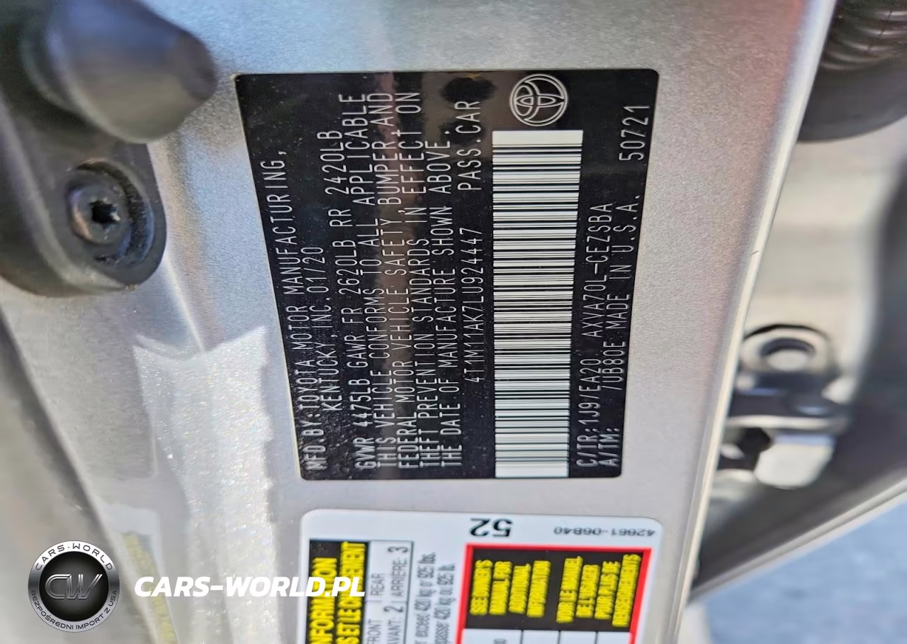 2020 Toyota Camry Se VIN:4T1M11AK7LU924447 - 12