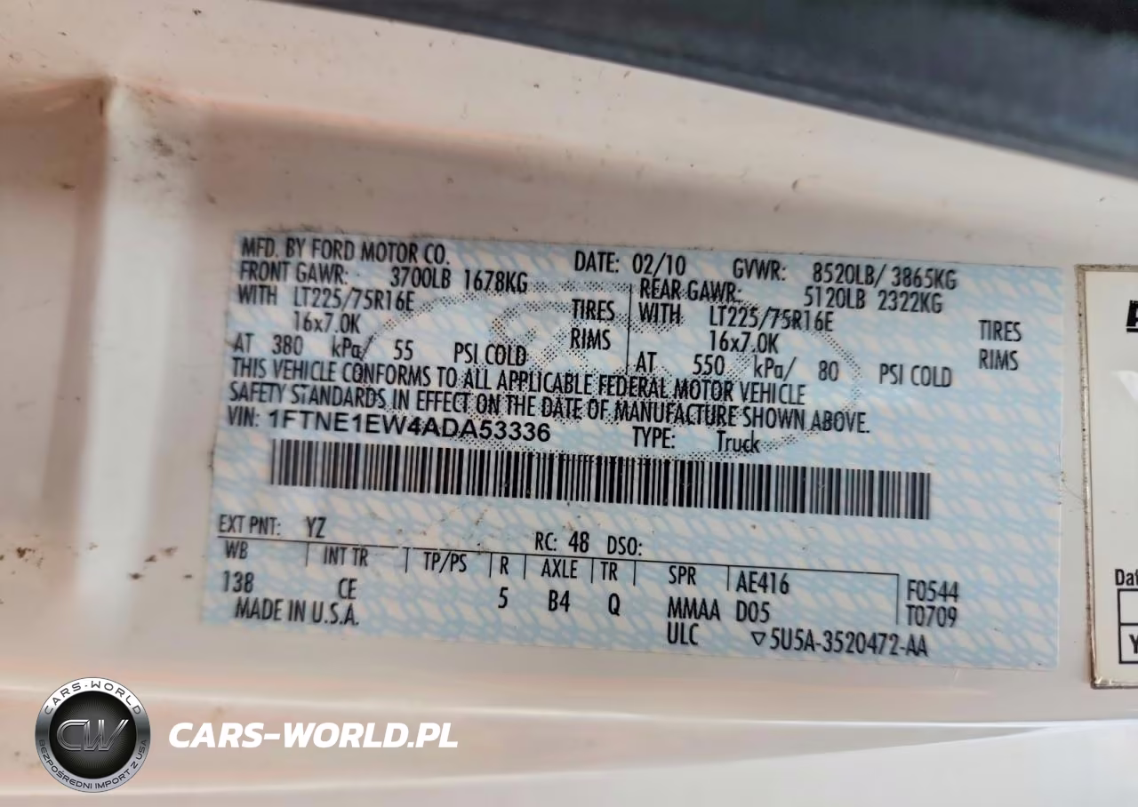 2010 Ford Econoline E150 Van VIN:1FTNE1EW4ADA53336 - 13