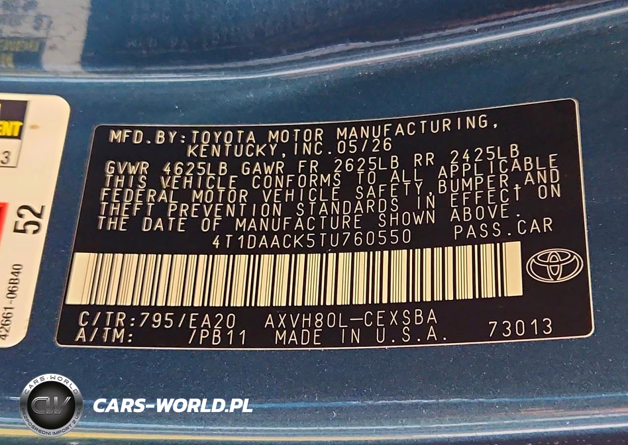 2026 Toyota Camry Se VIN:4T1DAACK5TU760550 - 12