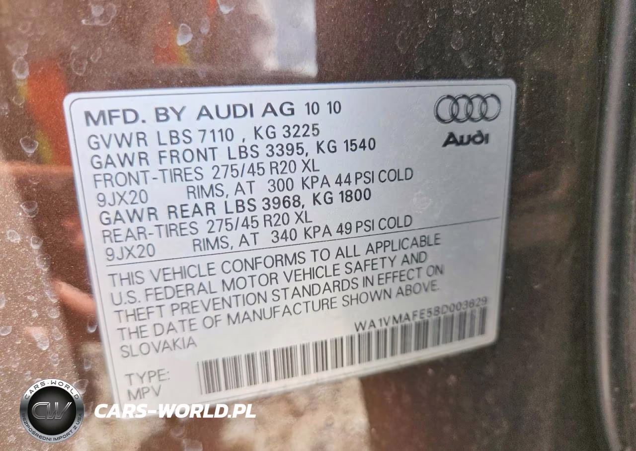2011 Audi Q7 Prestige VIN:WA1VMAFE5BD003629 - 12