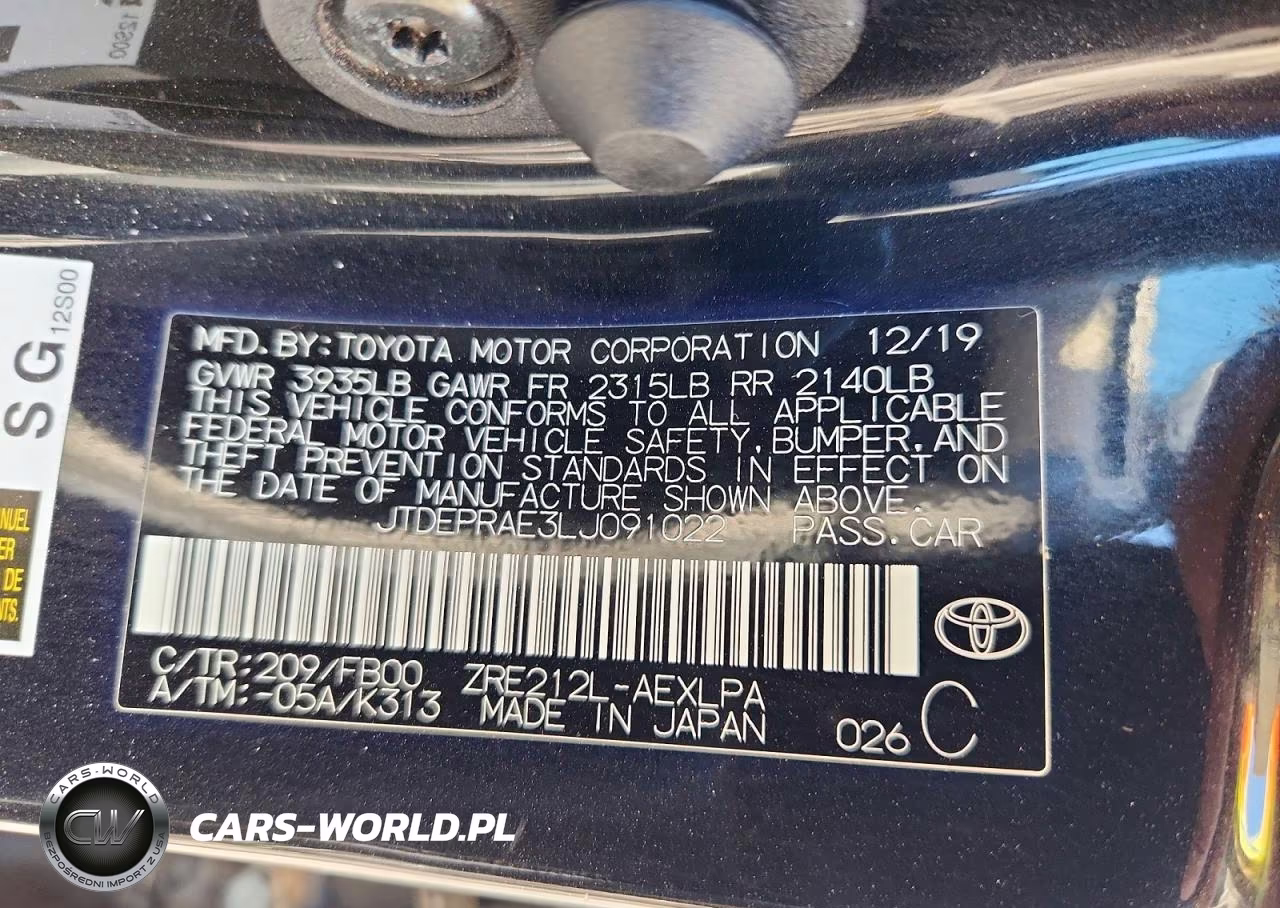 2020 Toyota Corolla Le VIN:JTDEPRAE3LJ091022 - 12