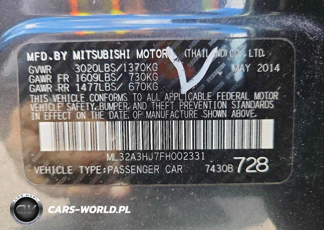 2015 Mitsubishi Mirage De VIN:ML32A3HJ7FH002331 - 12