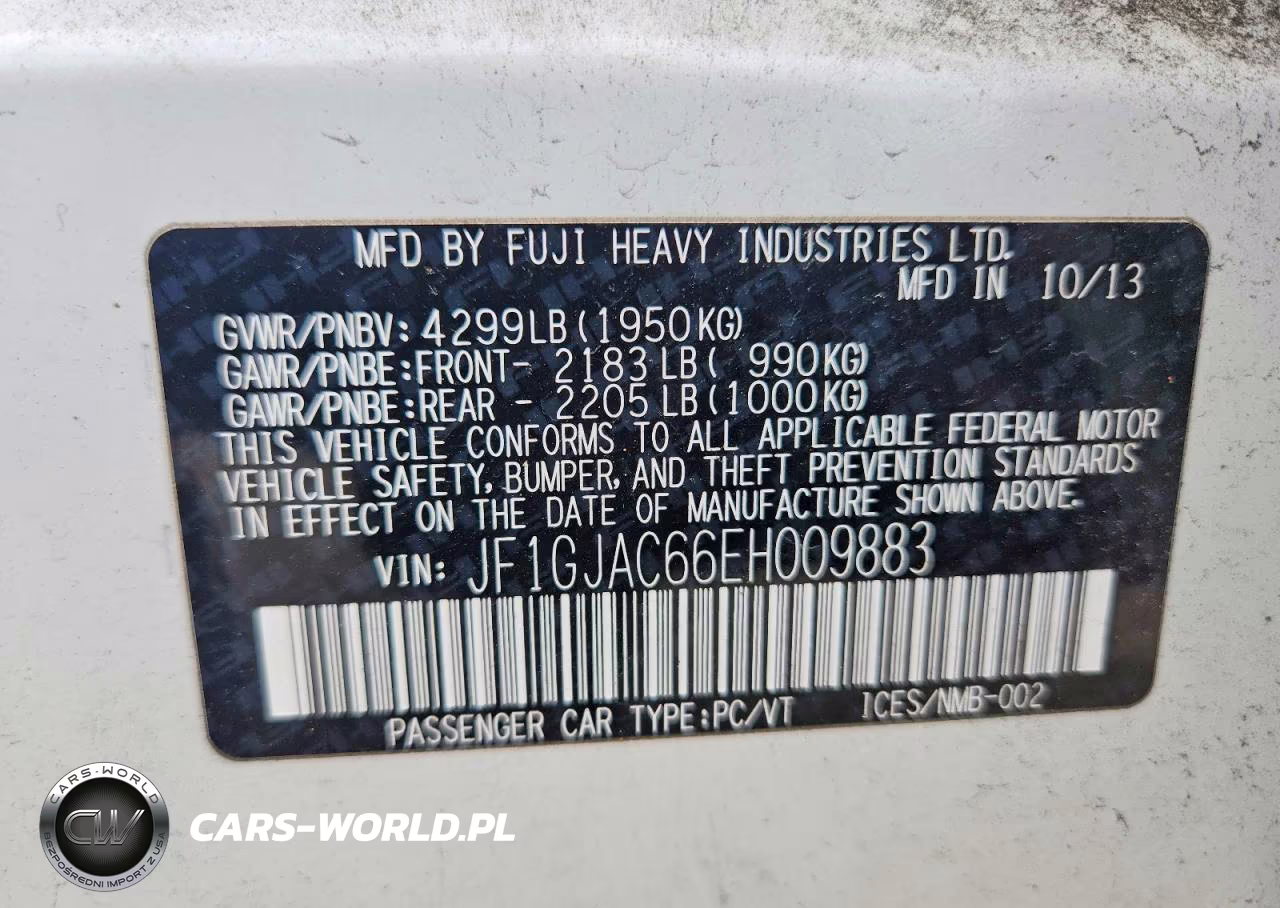 2014 Subaru Impreza Premium VIN:JF1GJAC66EH009883 - 13