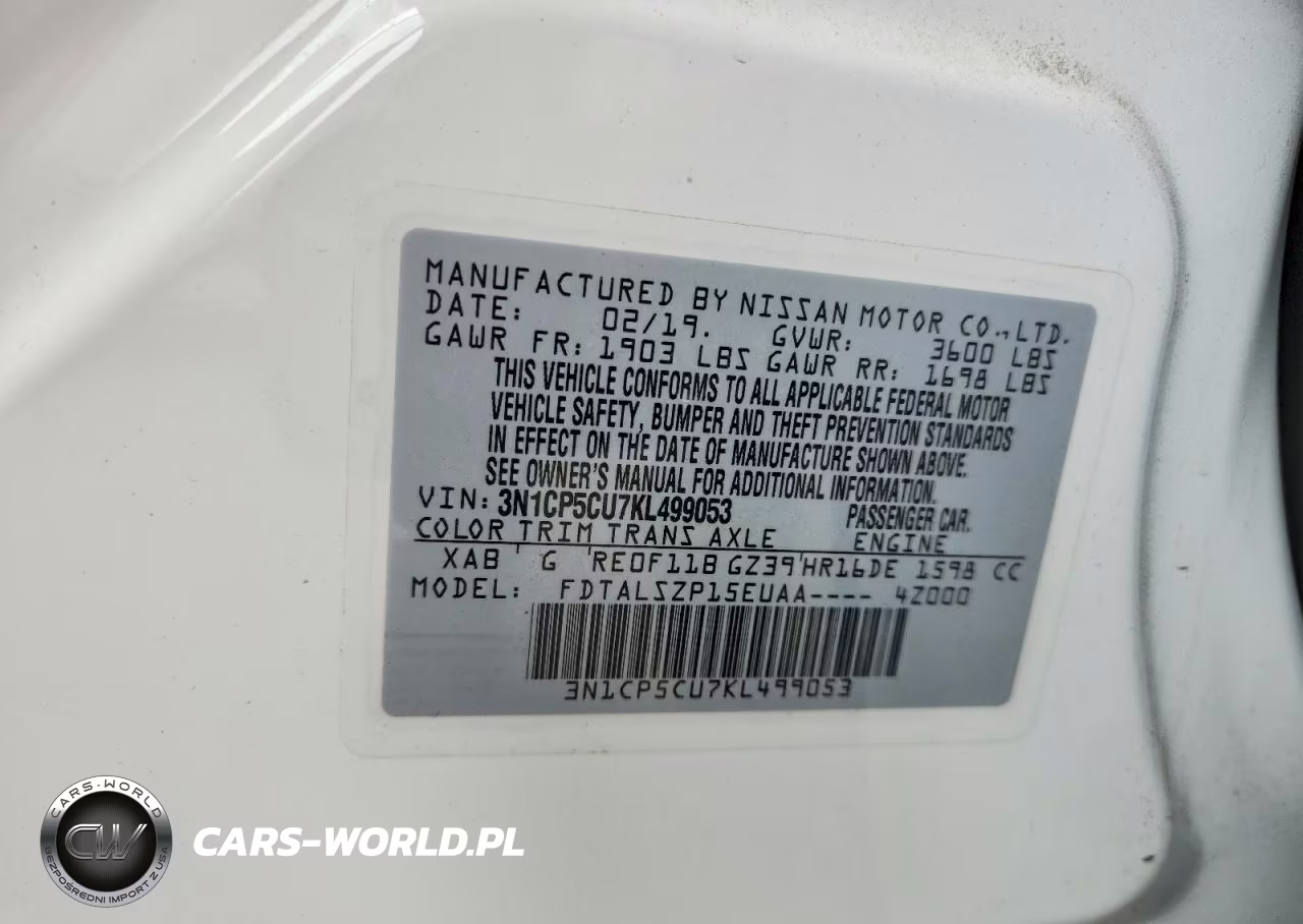 2019 Nissan Kicks Sv VIN:3N1CP5CU7KL499053 - 14