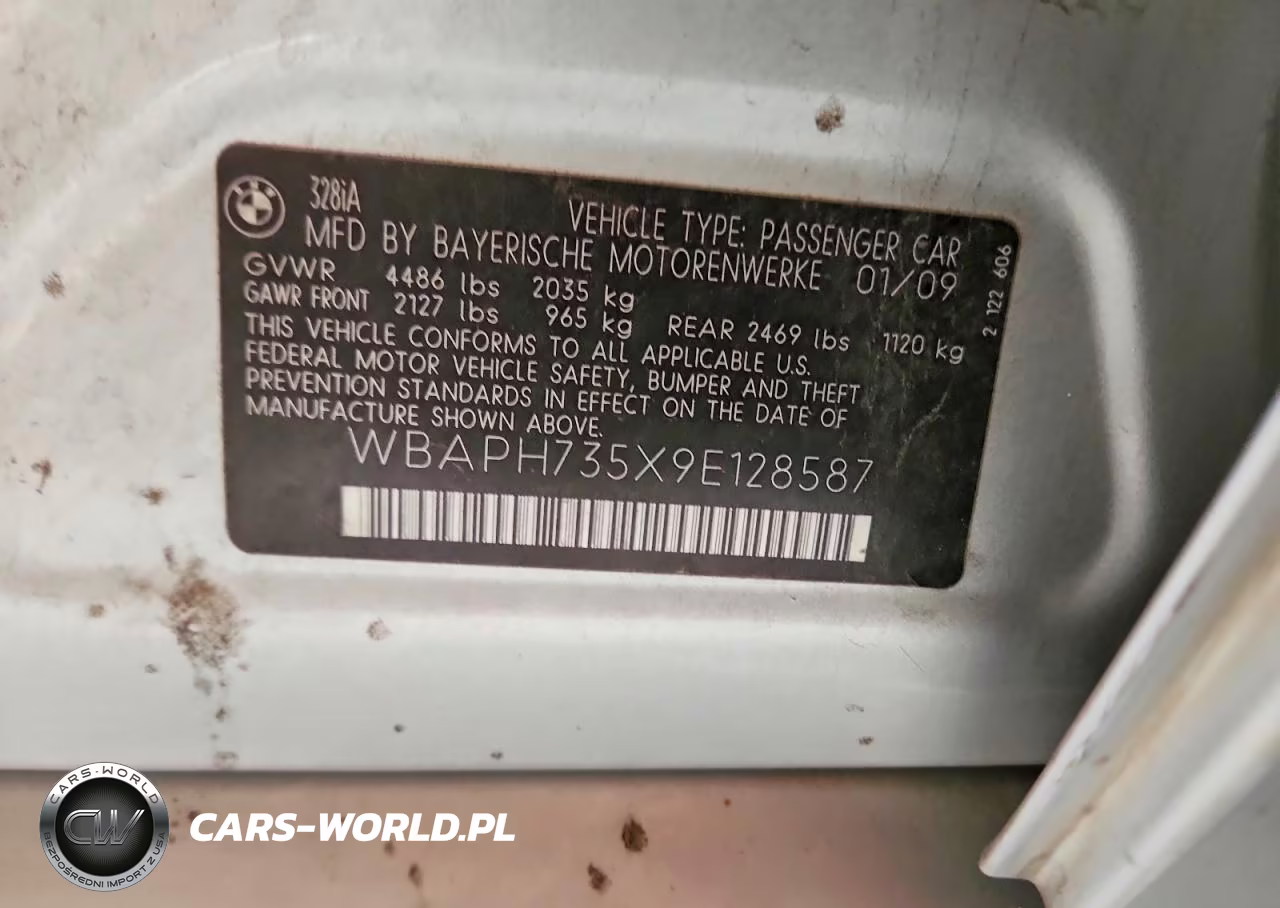 2009 BMW 328 I VIN:WBAPH735X9E128587 - 12