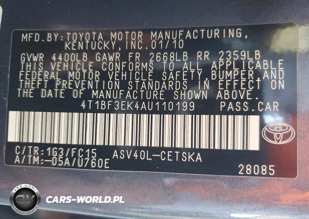 2010 Toyota Camry Se VIN:4T1BF3EK4AU110199 - 12