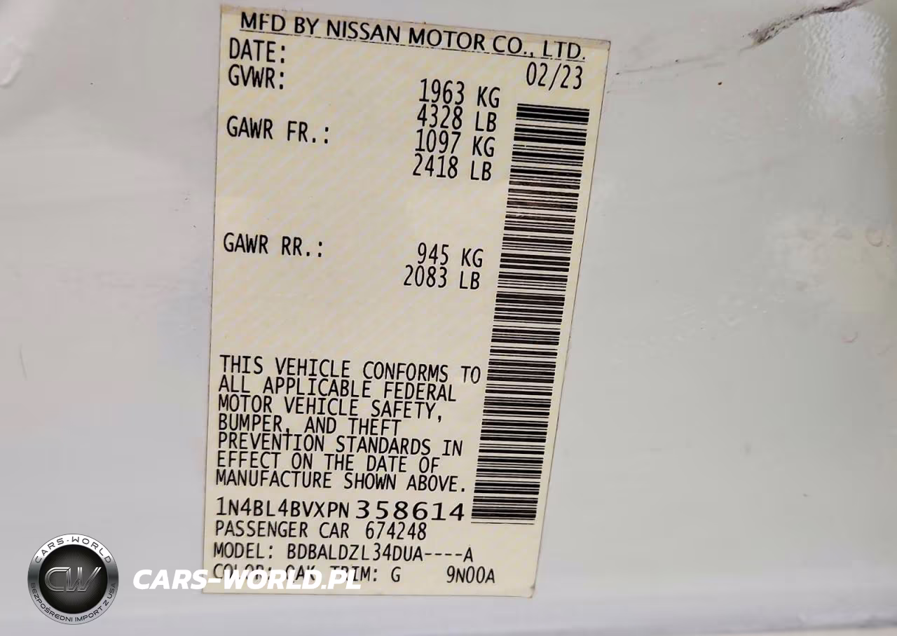 2023 Nissan Altima S VIN:1N4BL4BVXPN358614 - 13