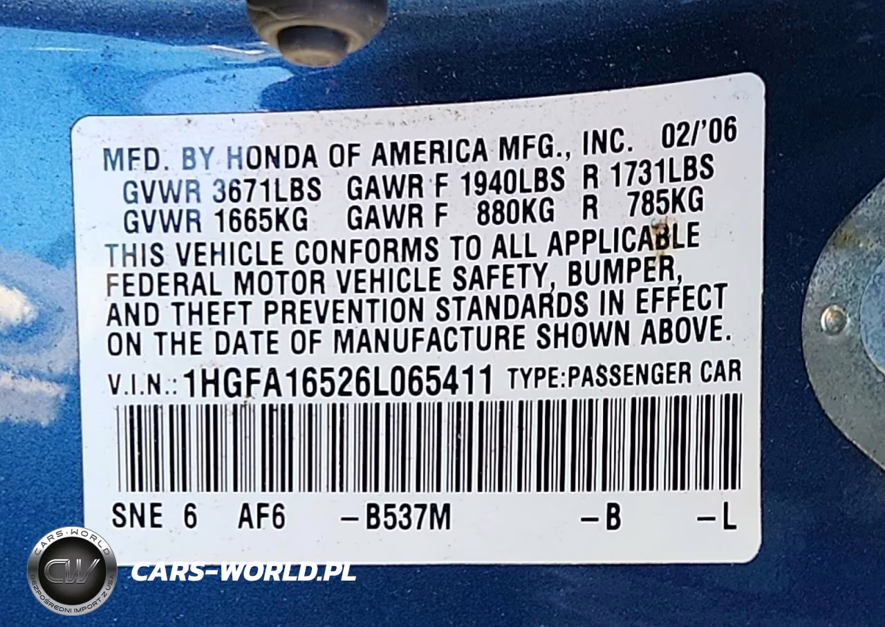 2006 Honda Civic Lx VIN:1HGFA16526L065411 - 13