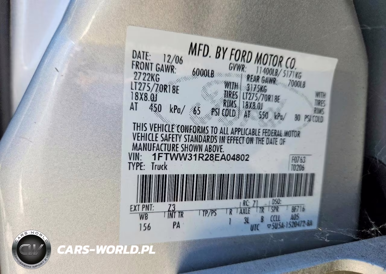 2008 Ford F350 Srw Super Duty VIN:1FTWW31R28EA04802 - 12