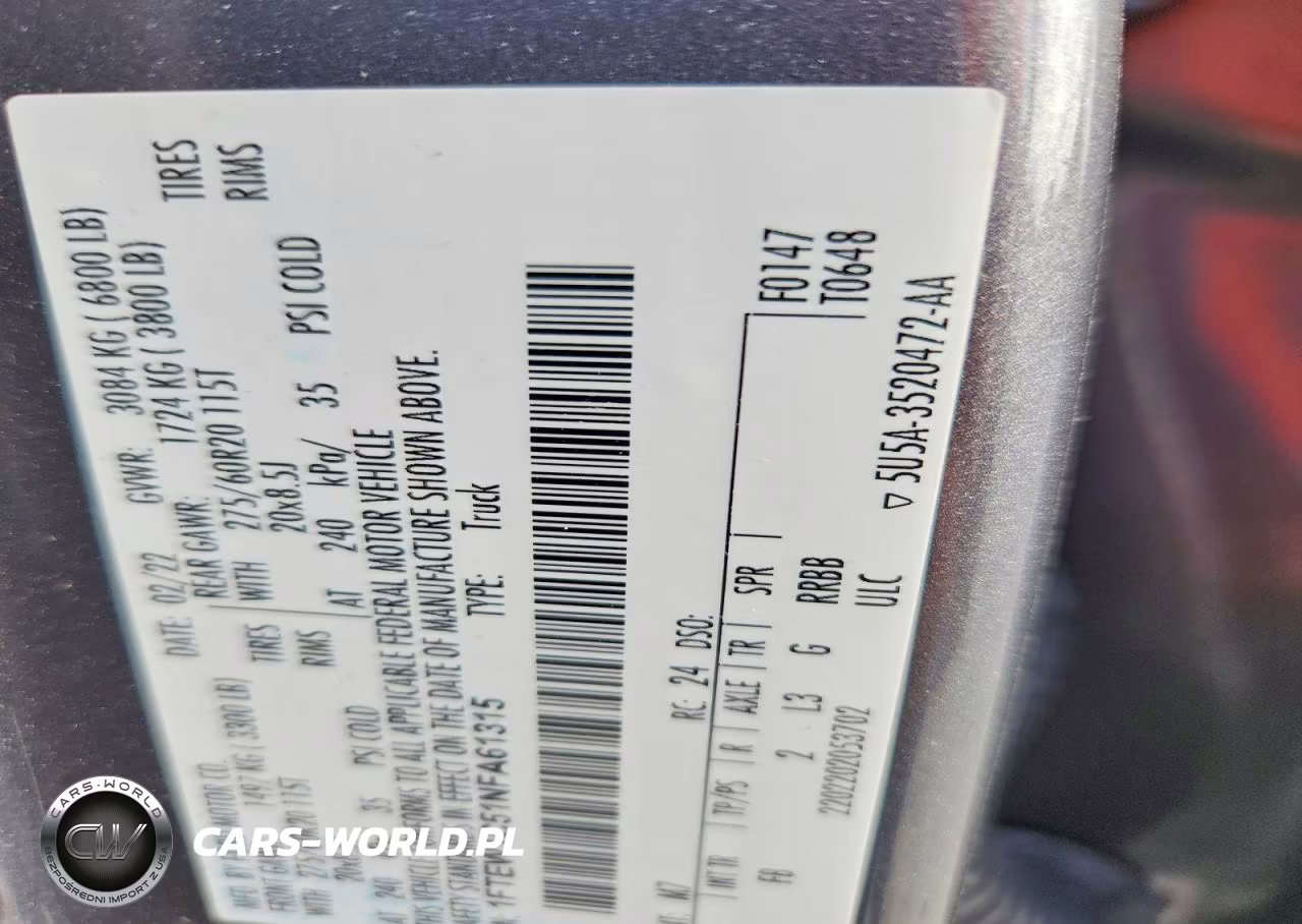 2022 Ford F150 Supercrew VIN:1FTEW1C51NFA61315 - 13