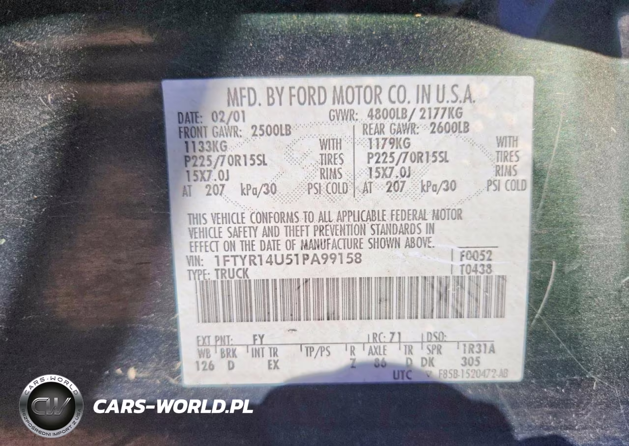 2001 Ford Ranger Super Cab VIN:1FTYR14U51PA99158 - 12