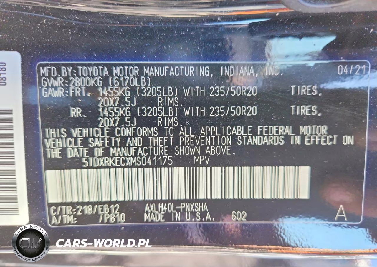 2021 Toyota Sienna Xse VIN:5TDXRKECXMS041175 - 13