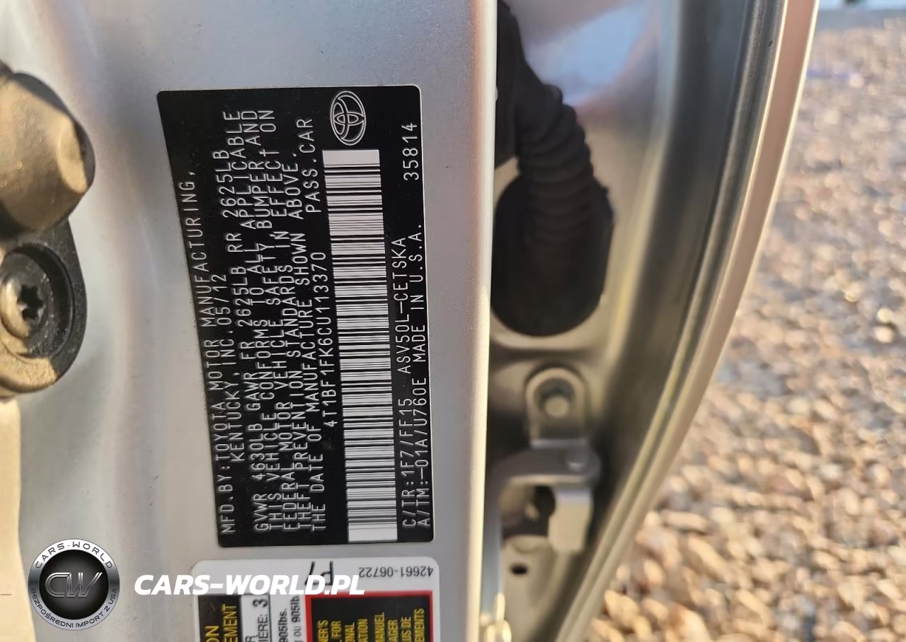 2012 Toyota Camry Se VIN:4T1BF1FK6CU113370 - 12