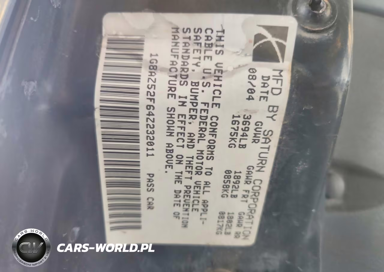 2004 Saturn Ion Level 2 VIN:1G8AZ52F64Z232011 - 12