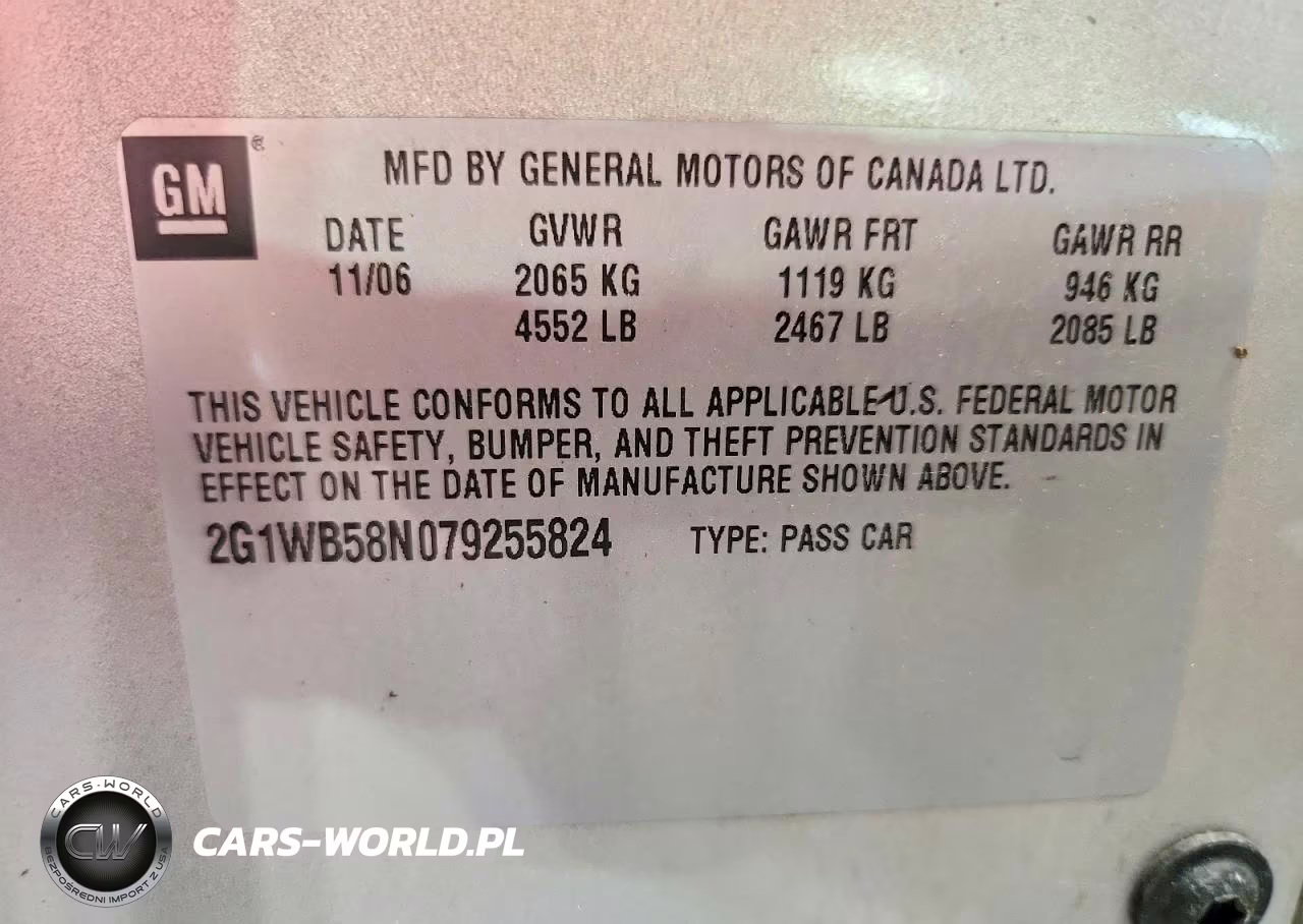 2007 Chevrolet Impala Ls VIN:2G1WB58N079255824 - 12