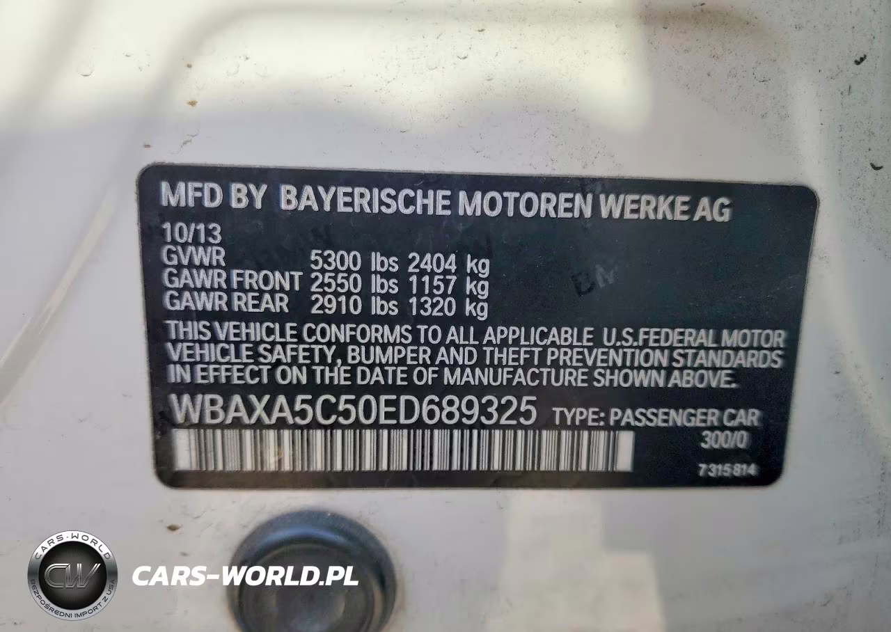 2014 BMW 535 D VIN:WBAXA5C50ED689325 - 12