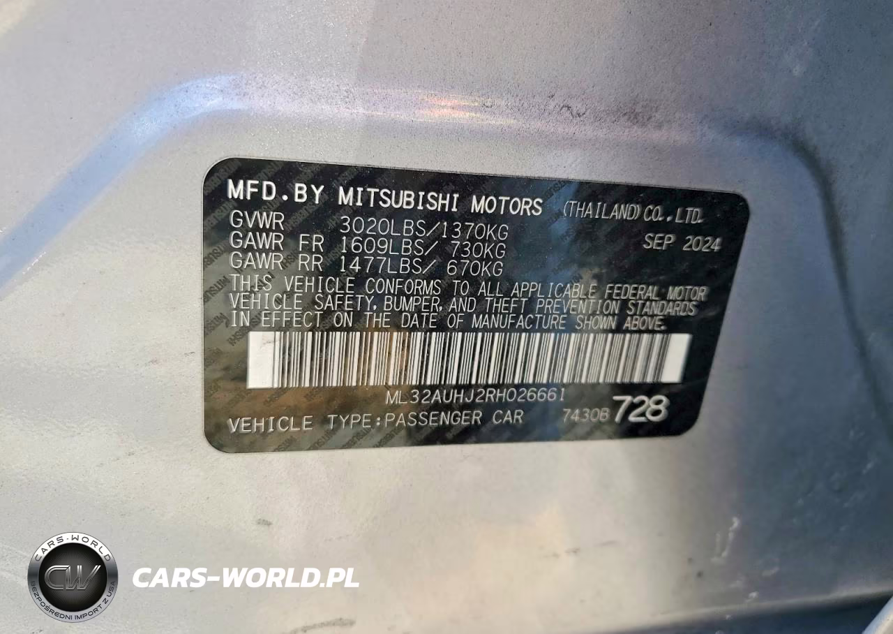 2024 Mitsubishi Mirage Es VIN:ML32AUHJ2RH026661 - 14