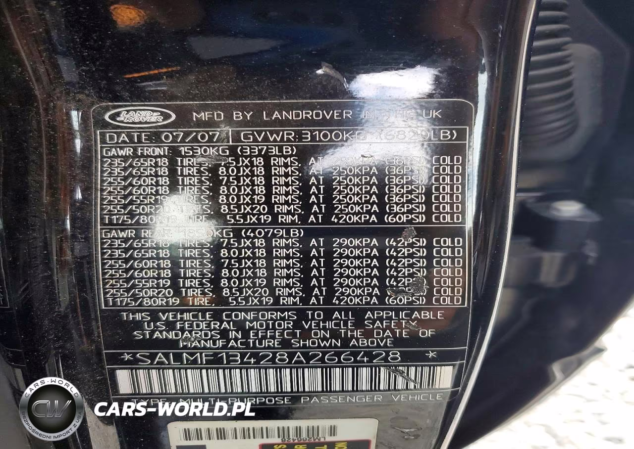 2008 Land Rover Range Rover Supercharged VIN:SALMF13428A266428 - 13