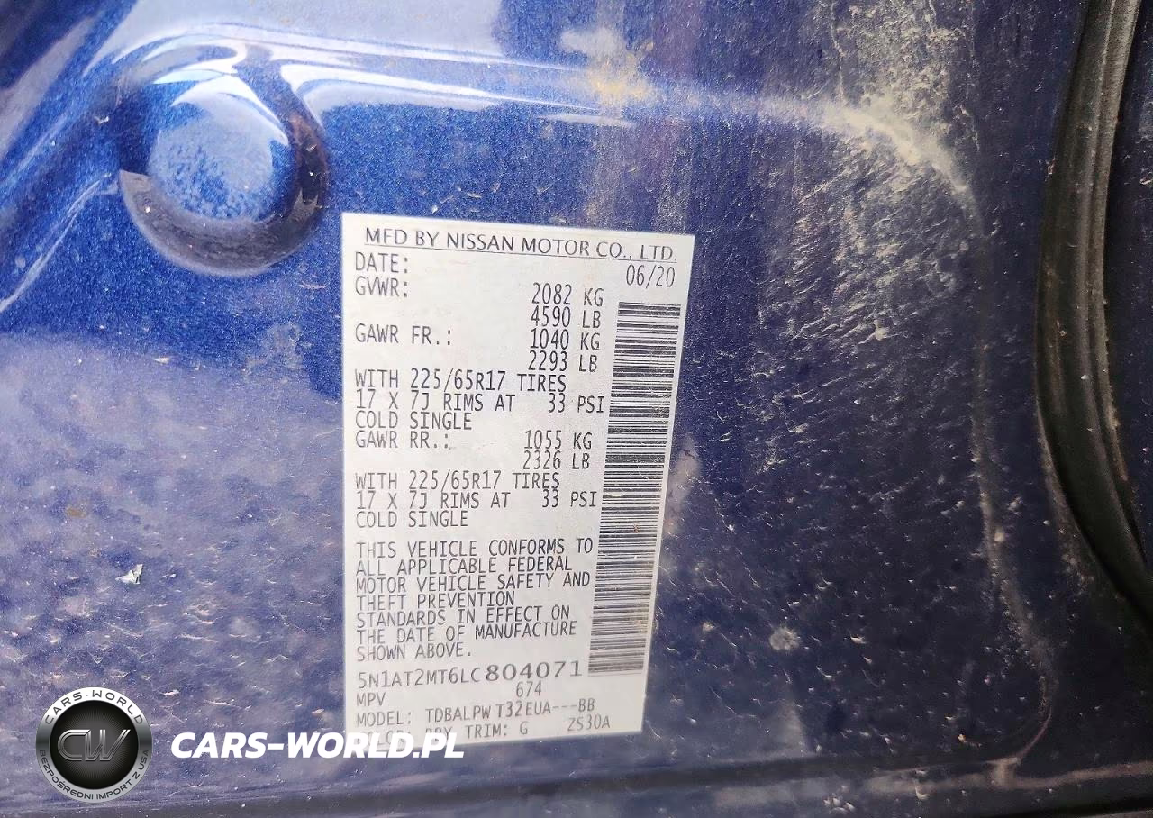 2020 Nissan Rogue S VIN:5N1AT2MT6LC804071 - 14
