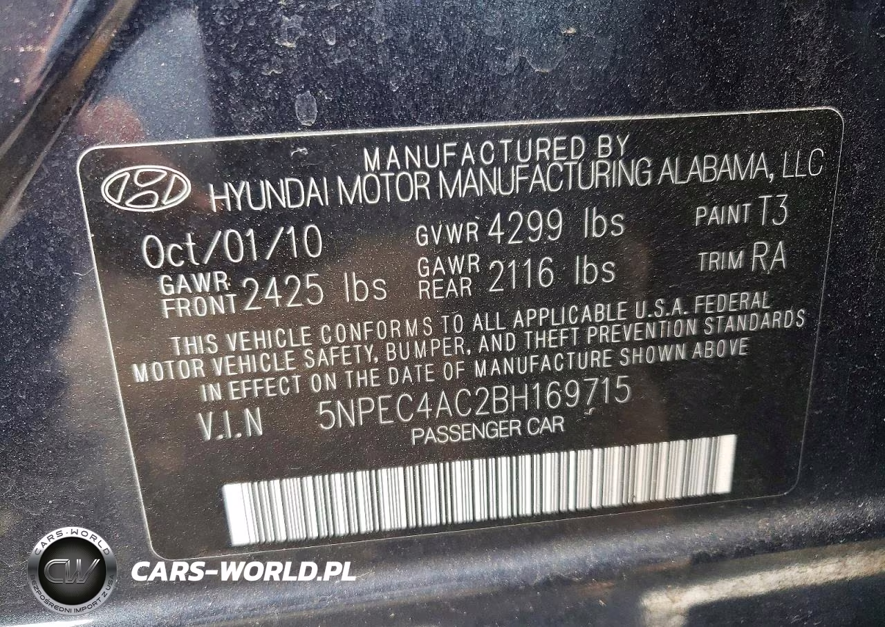 2011 Hyundai Sonata Limited VIN:5NPEC4AC2BH169715 - 12