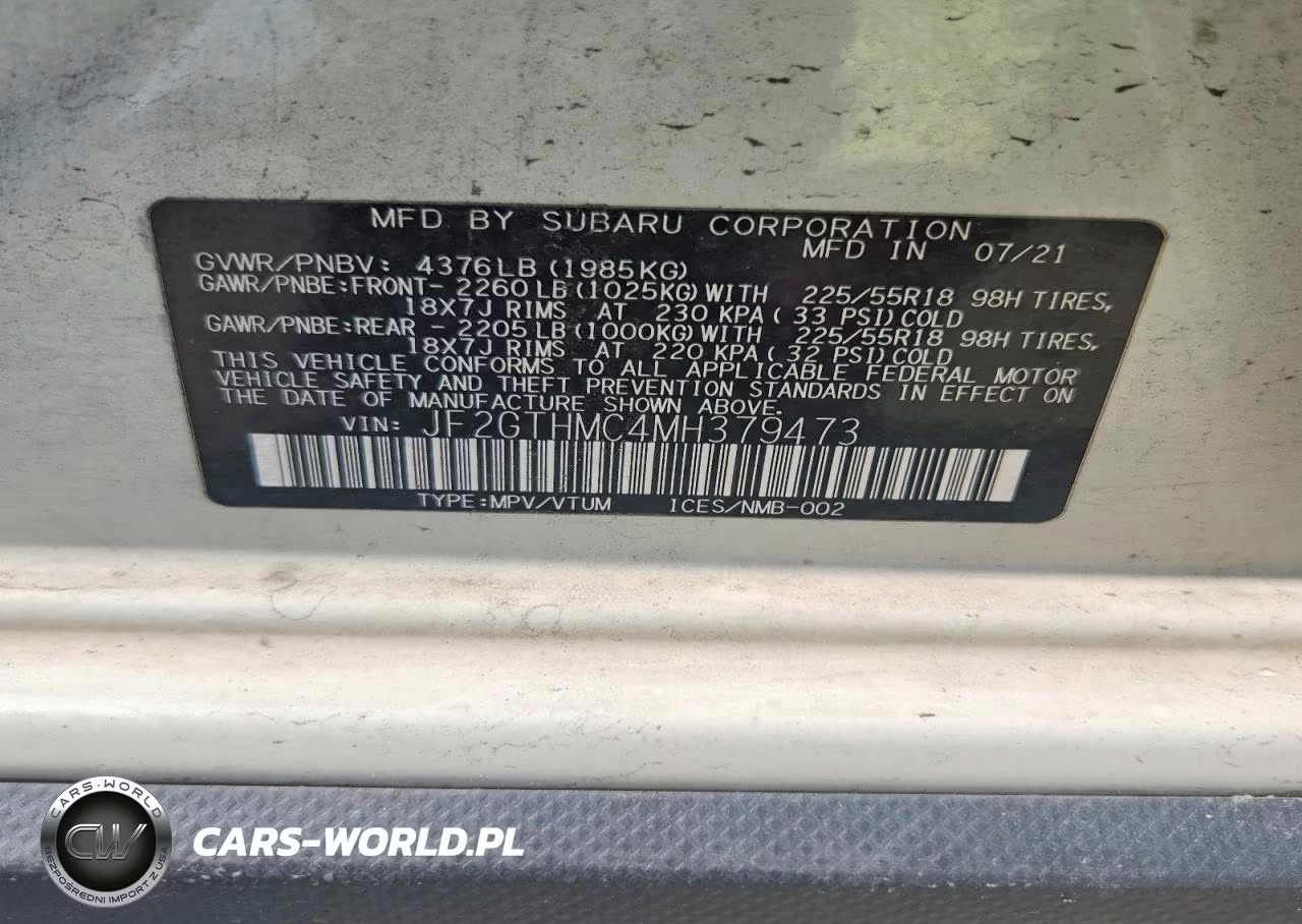 2021 Subaru Crosstrek Limited VIN:JF2GTHMC4MH379473 - 13