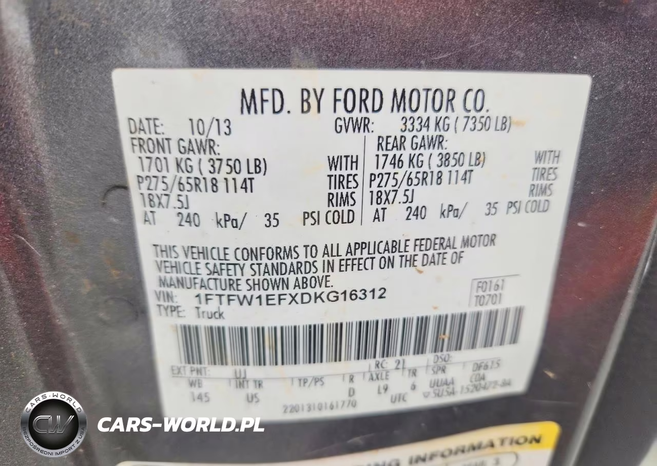 2013 Ford F150 Supercrew VIN:1FTFW1EFXDKG16312 - 12
