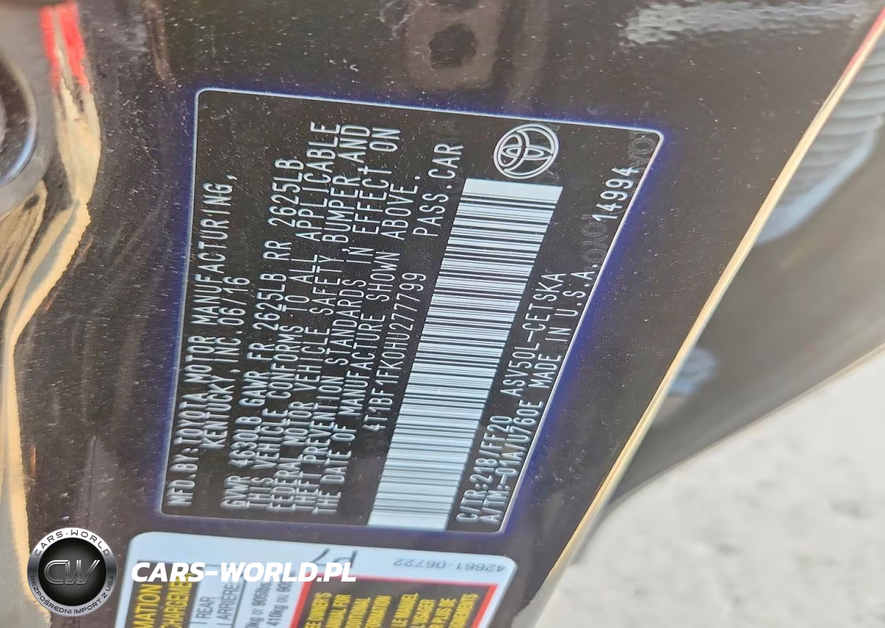 2017 Toyota Camry Se VIN:4T1BF1FK0HU277799 - 12