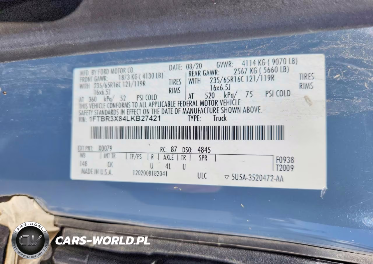 2020 Ford Transit 250 Delivery Van VIN:1FTBR3X84LKB27421 - 13