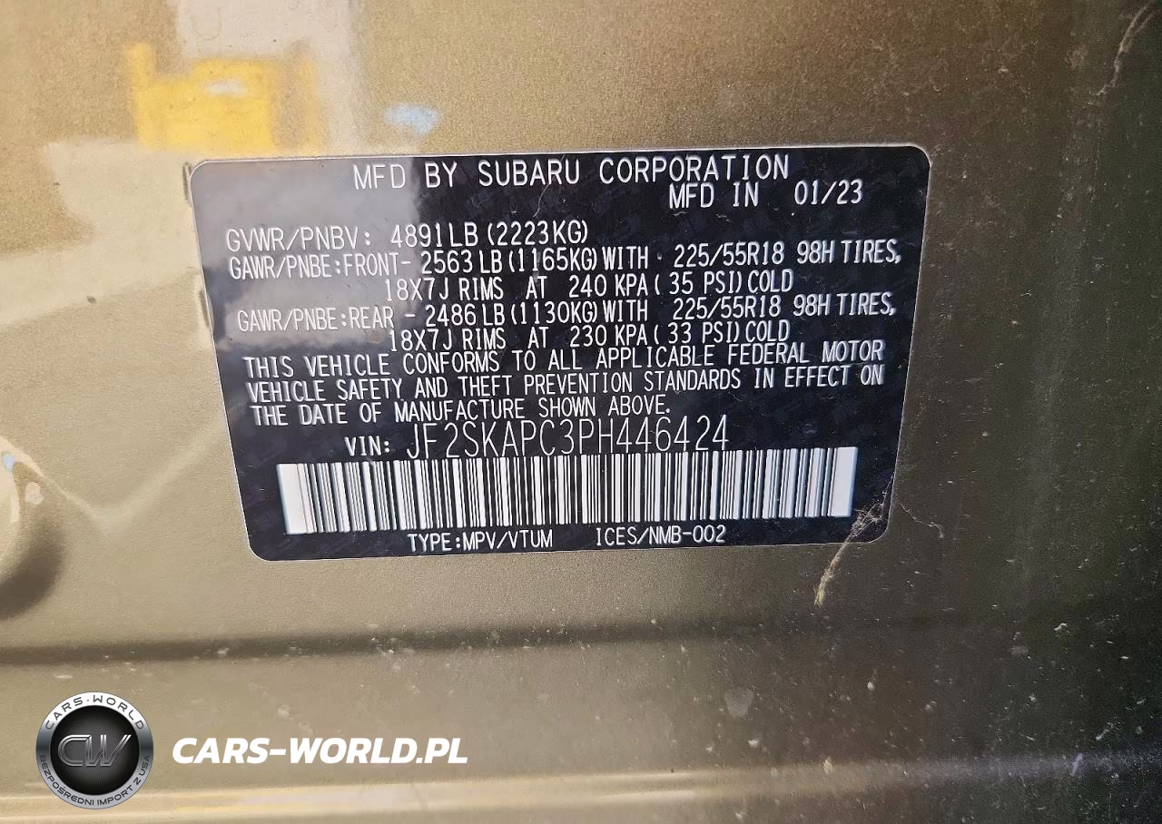 2023 Subaru Forester Limited VIN:JF2SKAPC3PH446424 - 14
