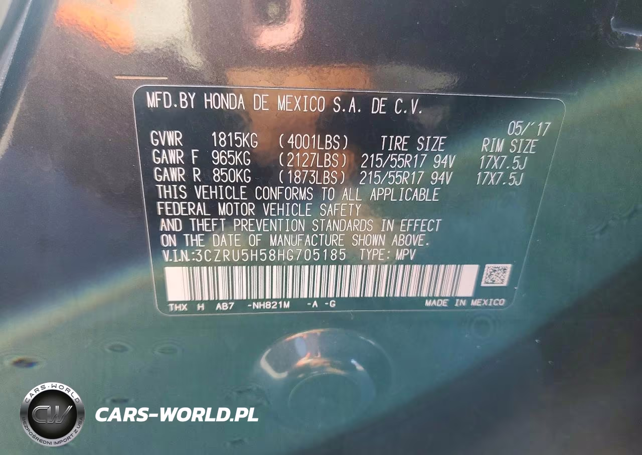 2017 Honda Hr-V Ex VIN:3CZRU5H58HG705185 - 13