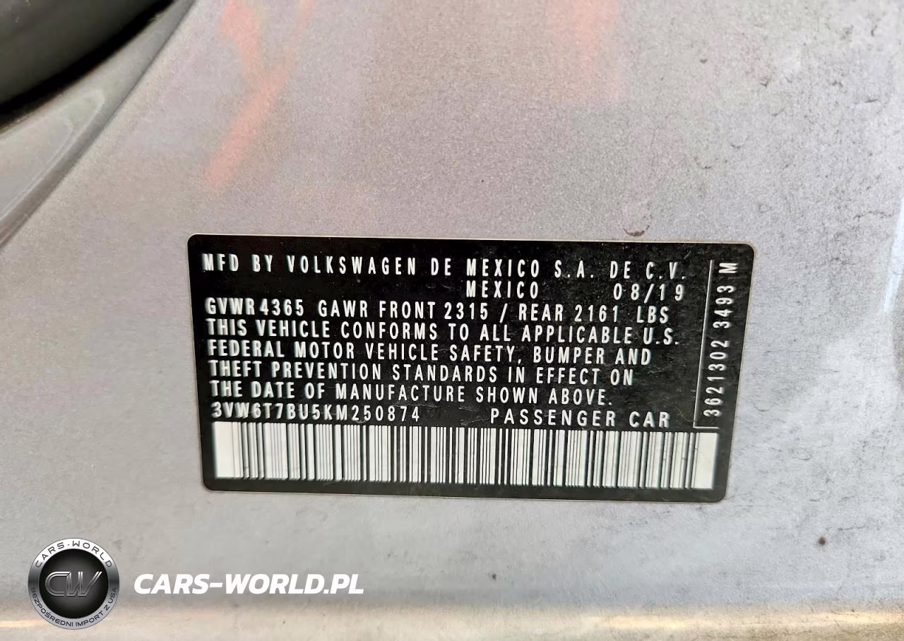 2019 Volkswagen Jetta Gli VIN:3VW6T7BU5KM250874 - 12