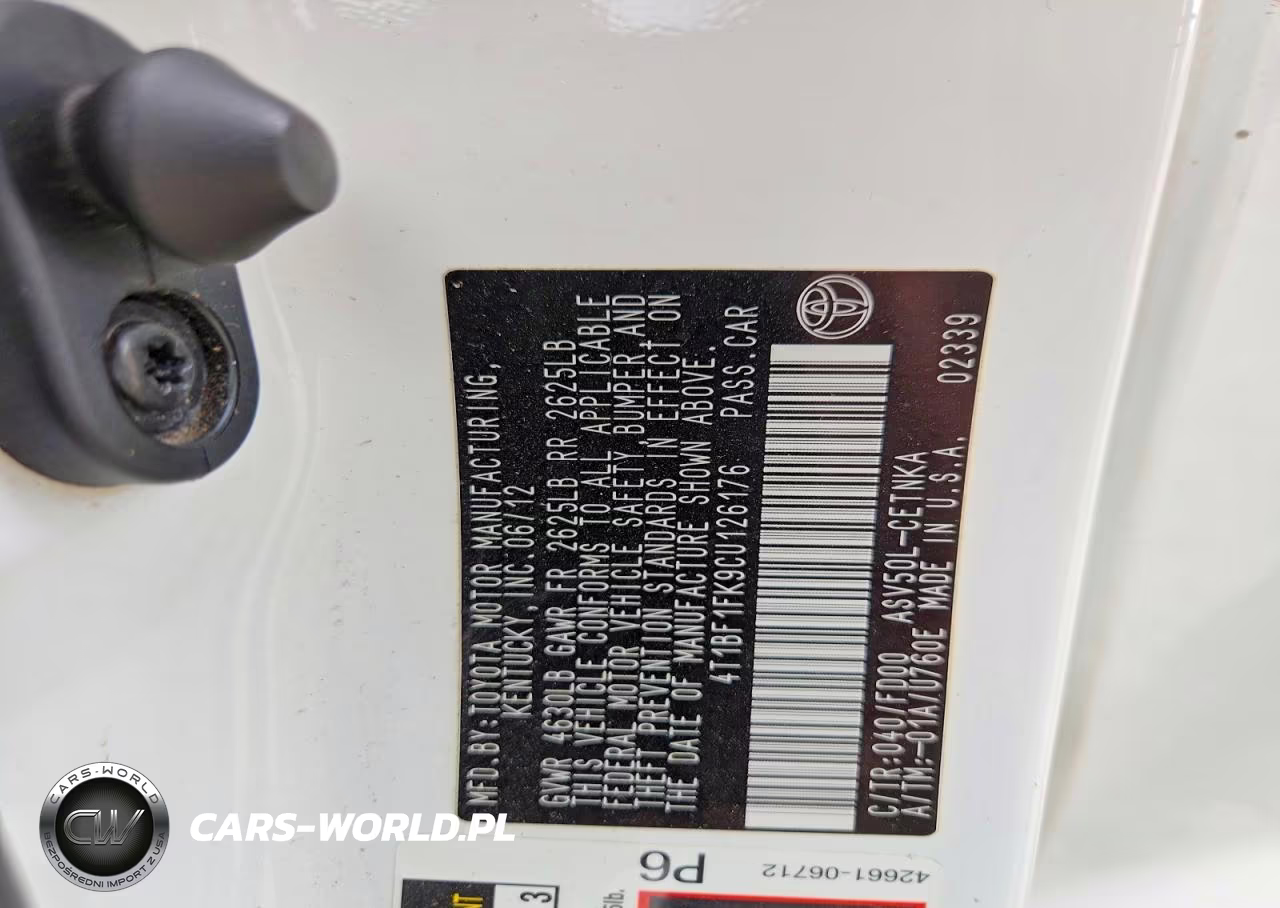 2012 Toyota Camry Le VIN:4T1BF1FK9CU126176 - 12