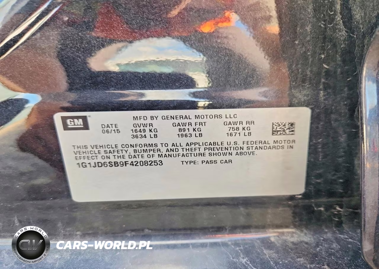 2015 Chevrolet Sonic Lt VIN:1G1JD6SB9F4208253 - 12