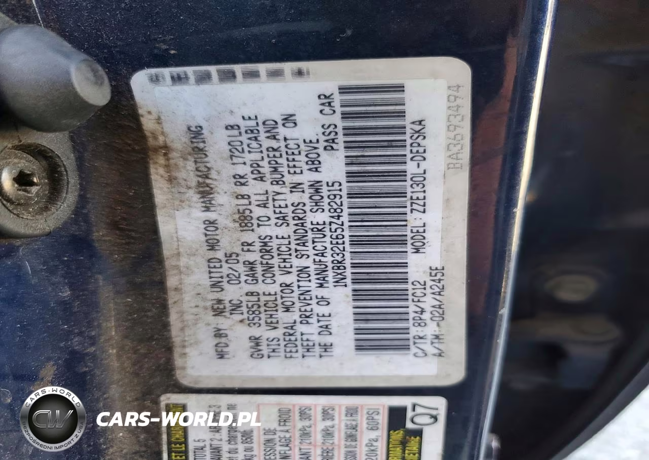 2005 Toyota Corolla Ce VIN:1NXBR32E65Z482915 - 12