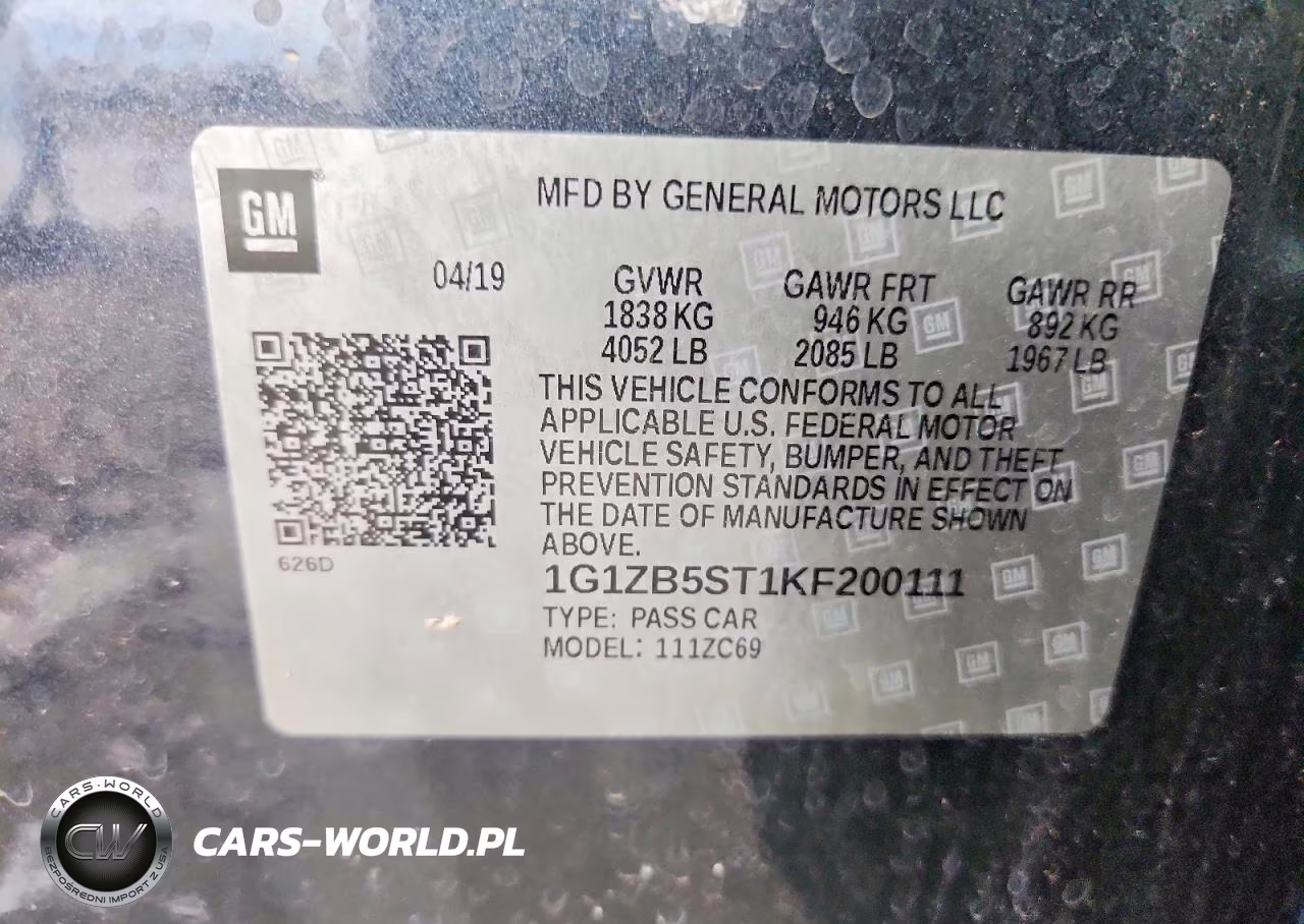 2019 Chevrolet Malibu Ls VIN:1G1ZB5ST1KF200111 - 12