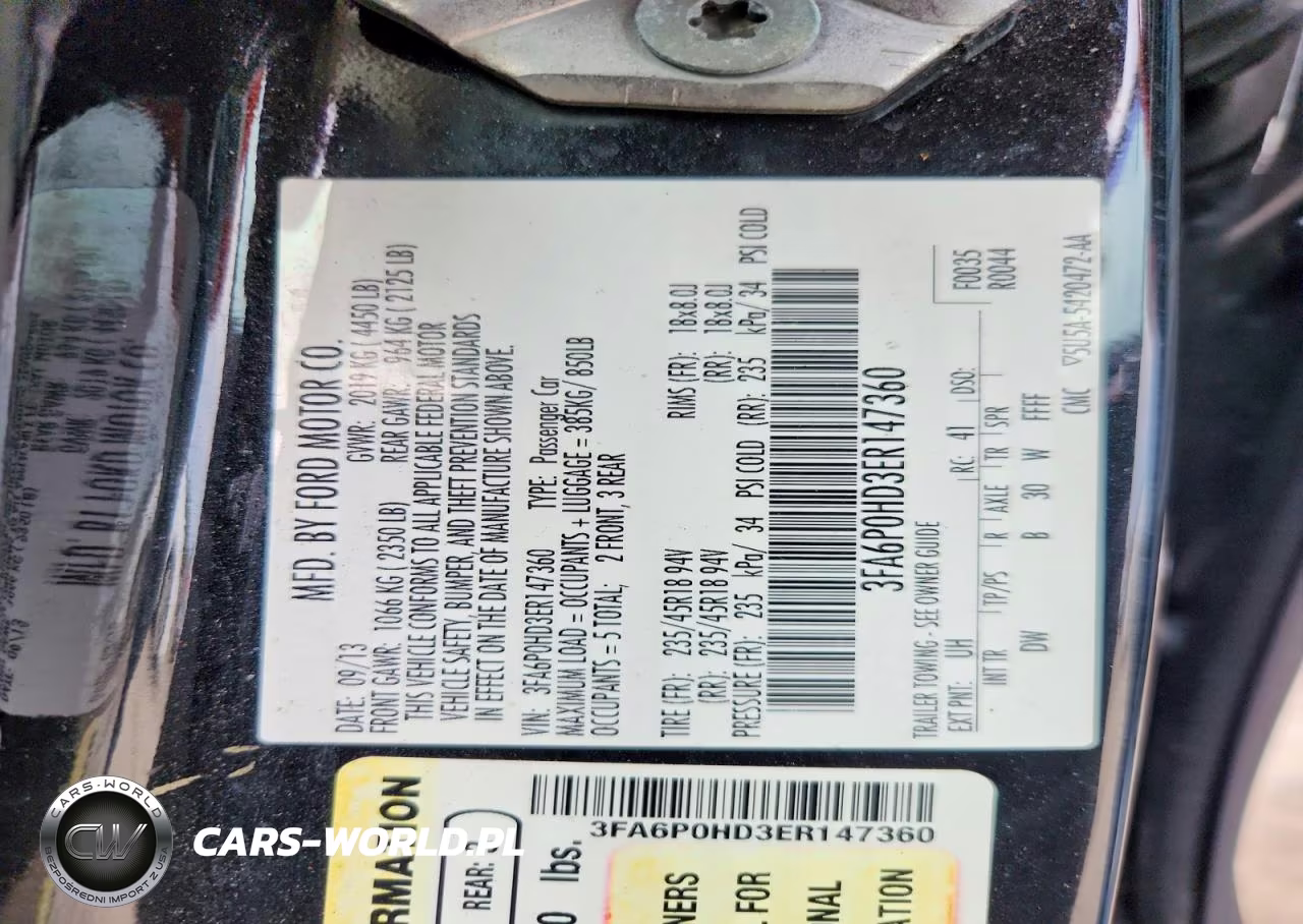 2014 Ford Fusion Se VIN:3FA6P0HD3ER147360 - 12