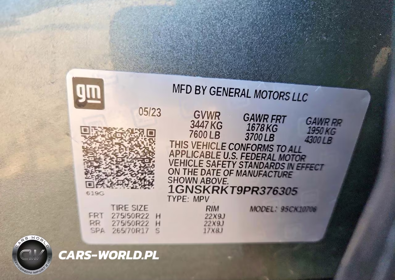 2023 Chevrolet Tahoe 4Wd Rst VIN:1GNSKRKT9PR376305 - 13
