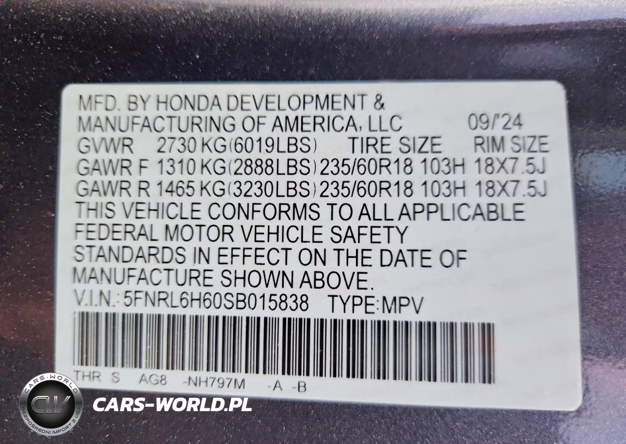 2025 Honda Odyssey Exl VIN:5FNRL6H60SB015838 - 14